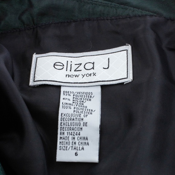 ELIZA J Green and Black Polka Dot A-Line Dress - Picture 5 of 5